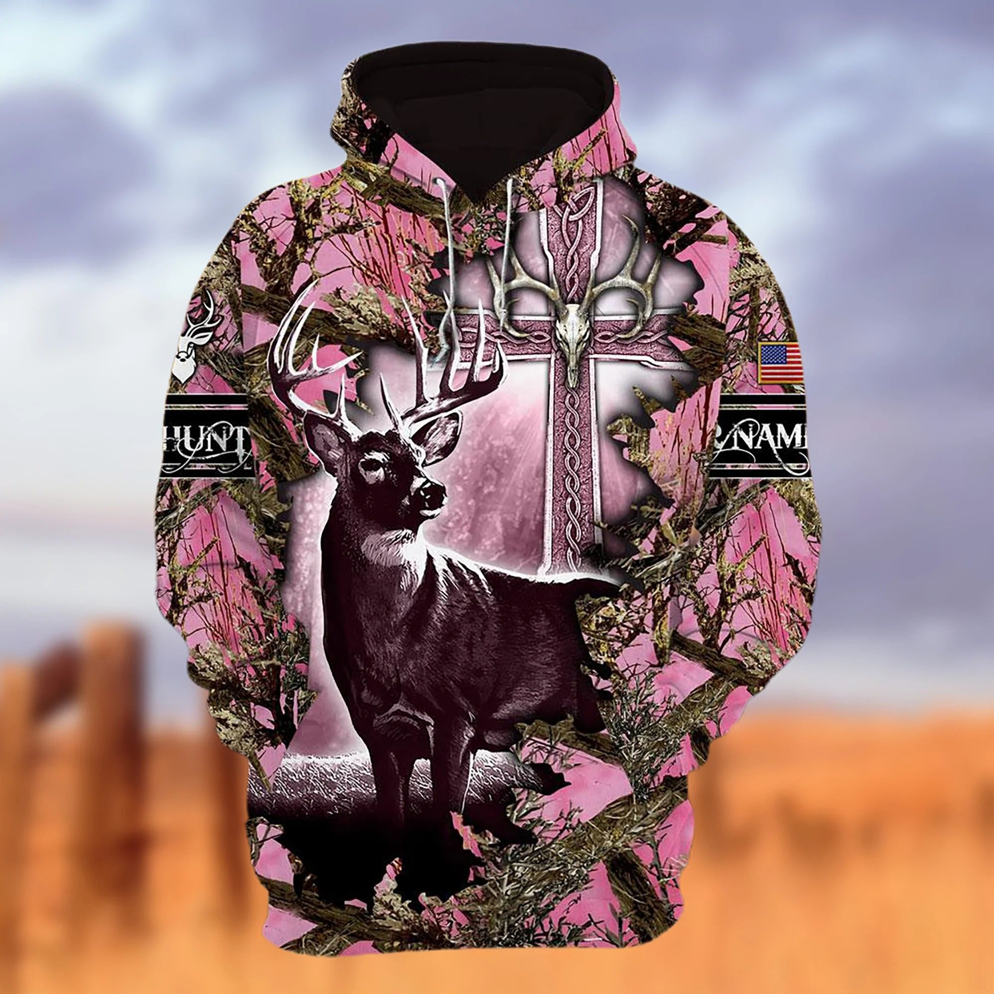 Custom Name 3D All Over Print Colorful Hunting Hoodie Deer Hunting Hoodie Deer Hunter Clothing Hunter Gift