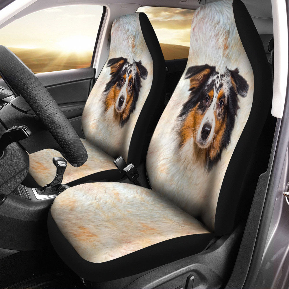 Australian Shepherd Dog Funny Face Car Seat Covers