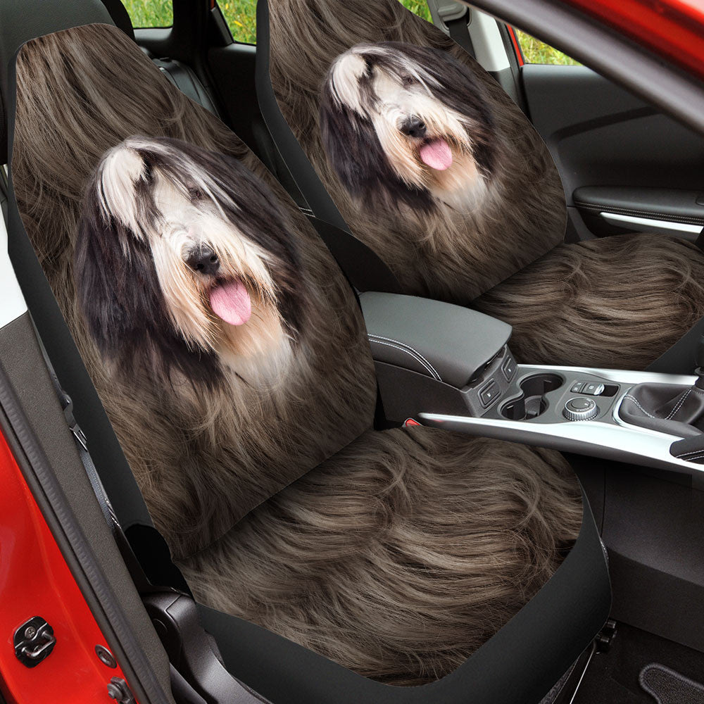 Bearded Collie Dog Funny Face Car Seat Covers