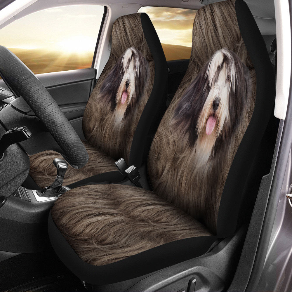 Bearded Collie Dog Funny Face Car Seat Covers