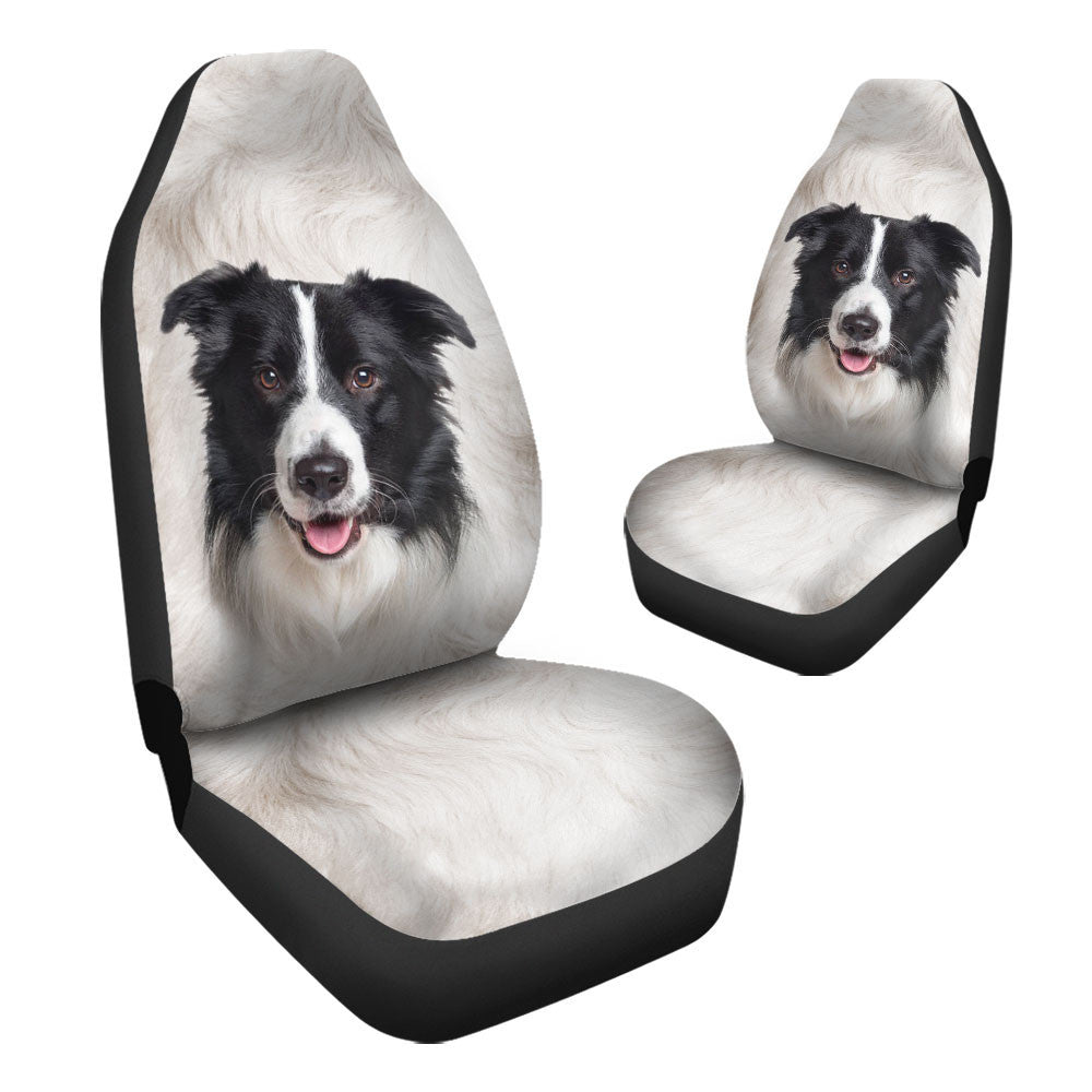 Border Collie Dog Funny Face Car Seat Covers