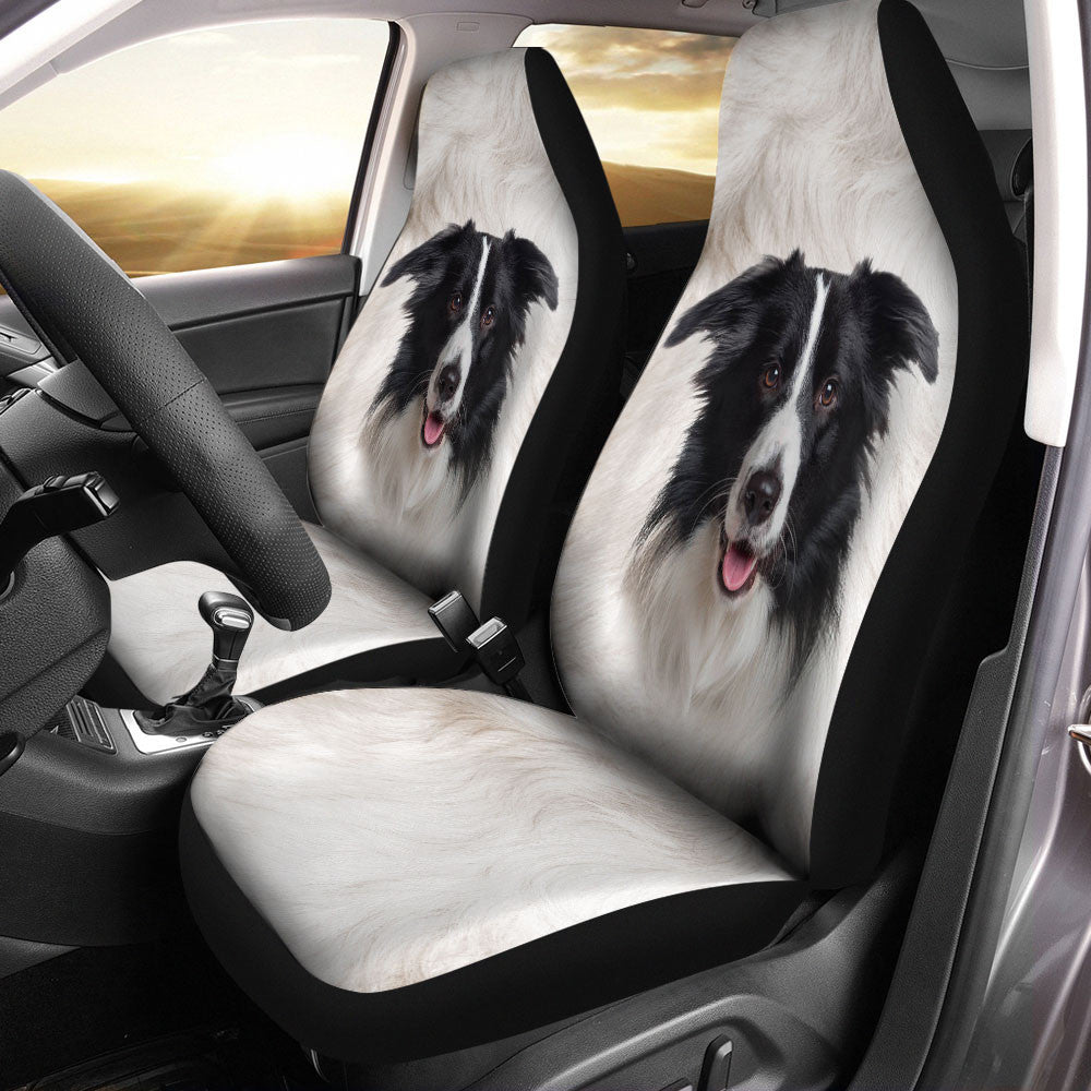 Border Collie Dog Funny Face Car Seat Covers