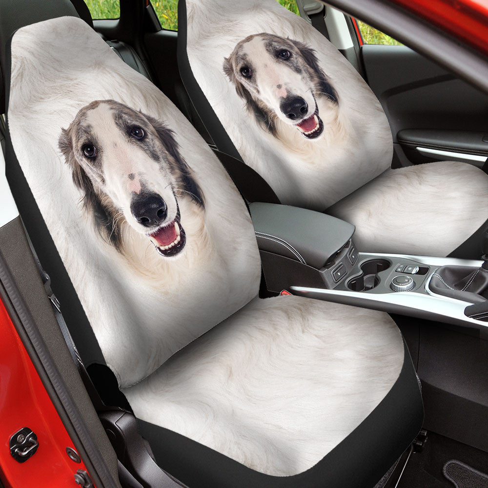 Borzoi Dog Funny Face Car Seat Covers