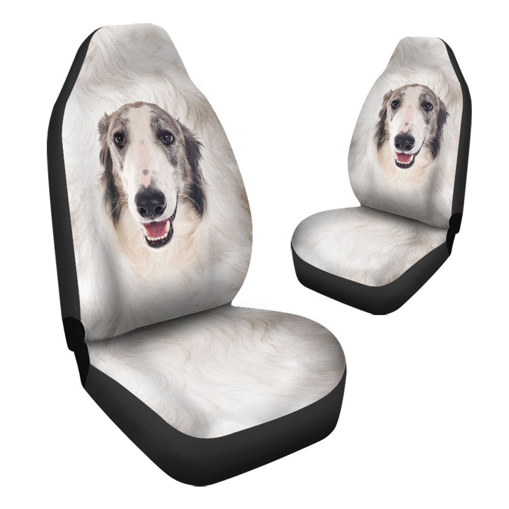 Borzoi Dog Funny Face Car Seat Covers