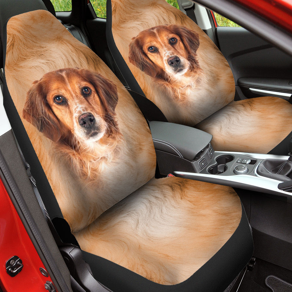 Brittany Dog Funny Face Car Seat Covers
