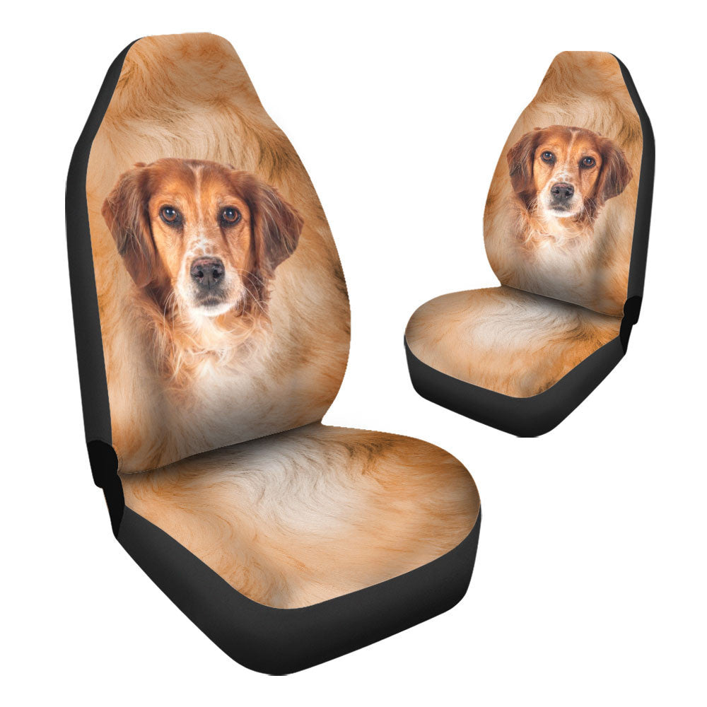Brittany Dog Funny Face Car Seat Covers