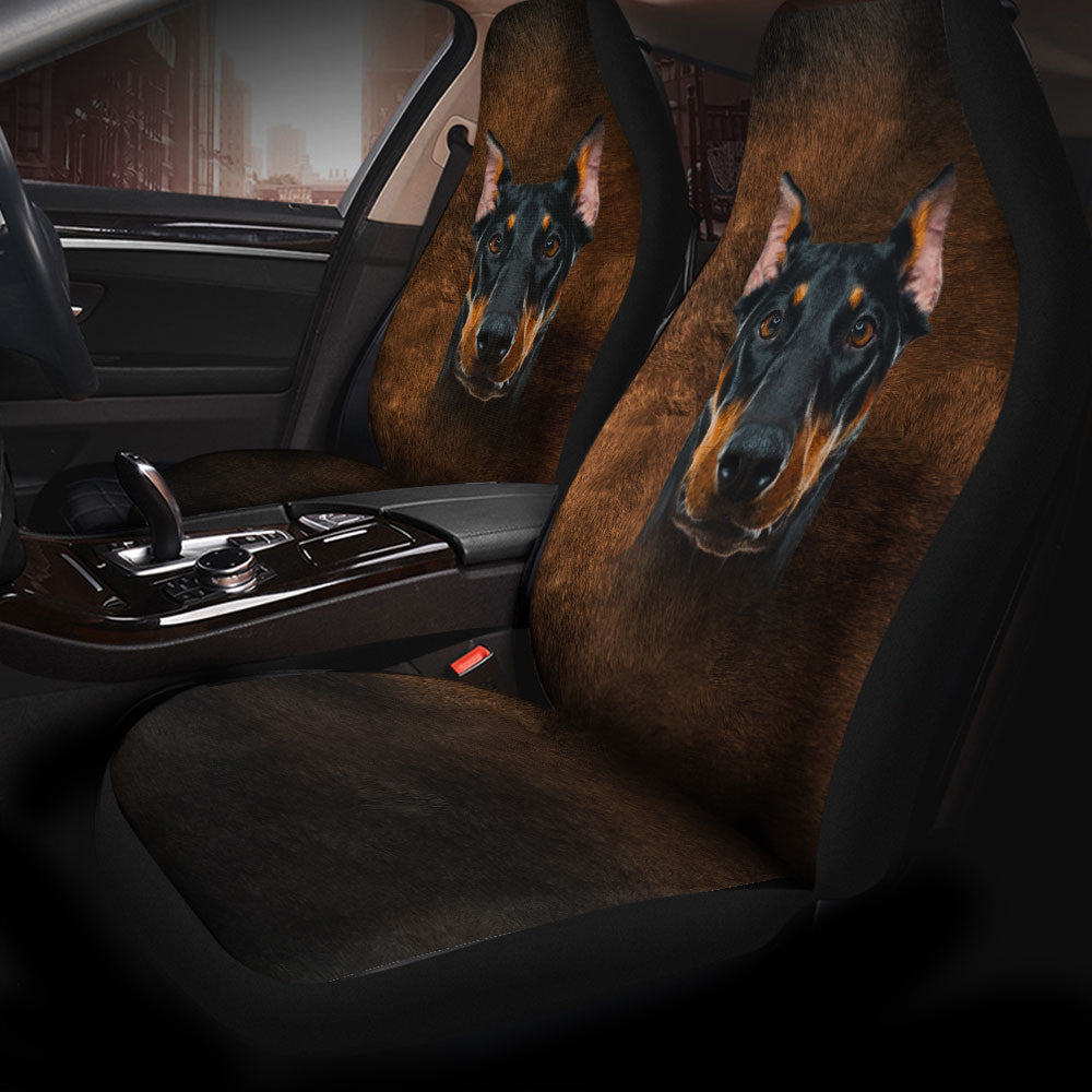 Doberman Pinscher Dog Funny Face Car Seat Covers