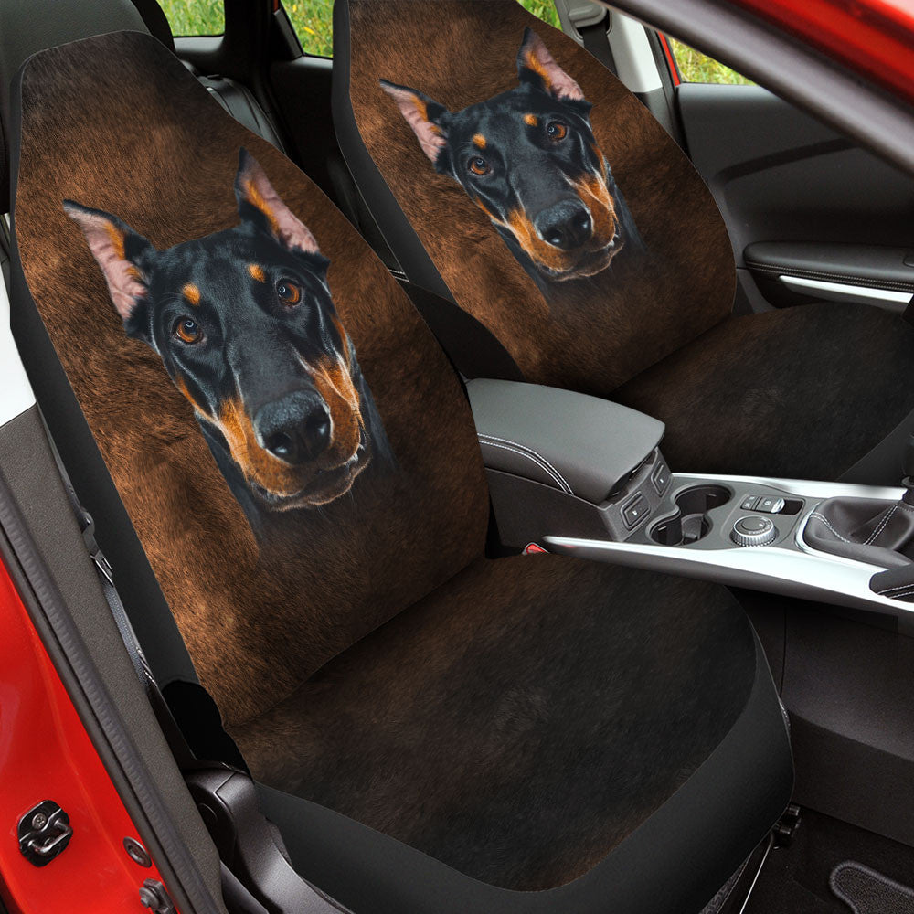 Doberman Pinscher Dog Funny Face Car Seat Covers