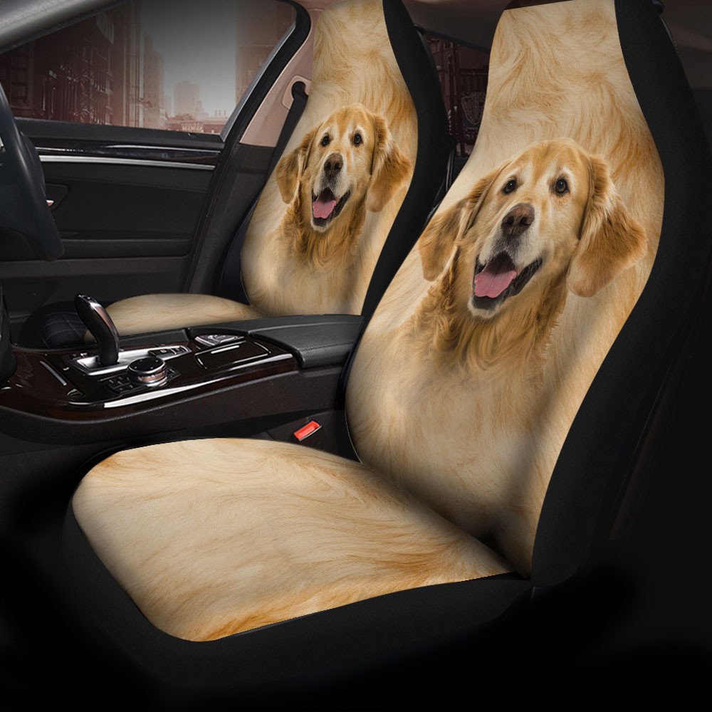 Golden Retriever Dog Funny Face Car Seat Covers