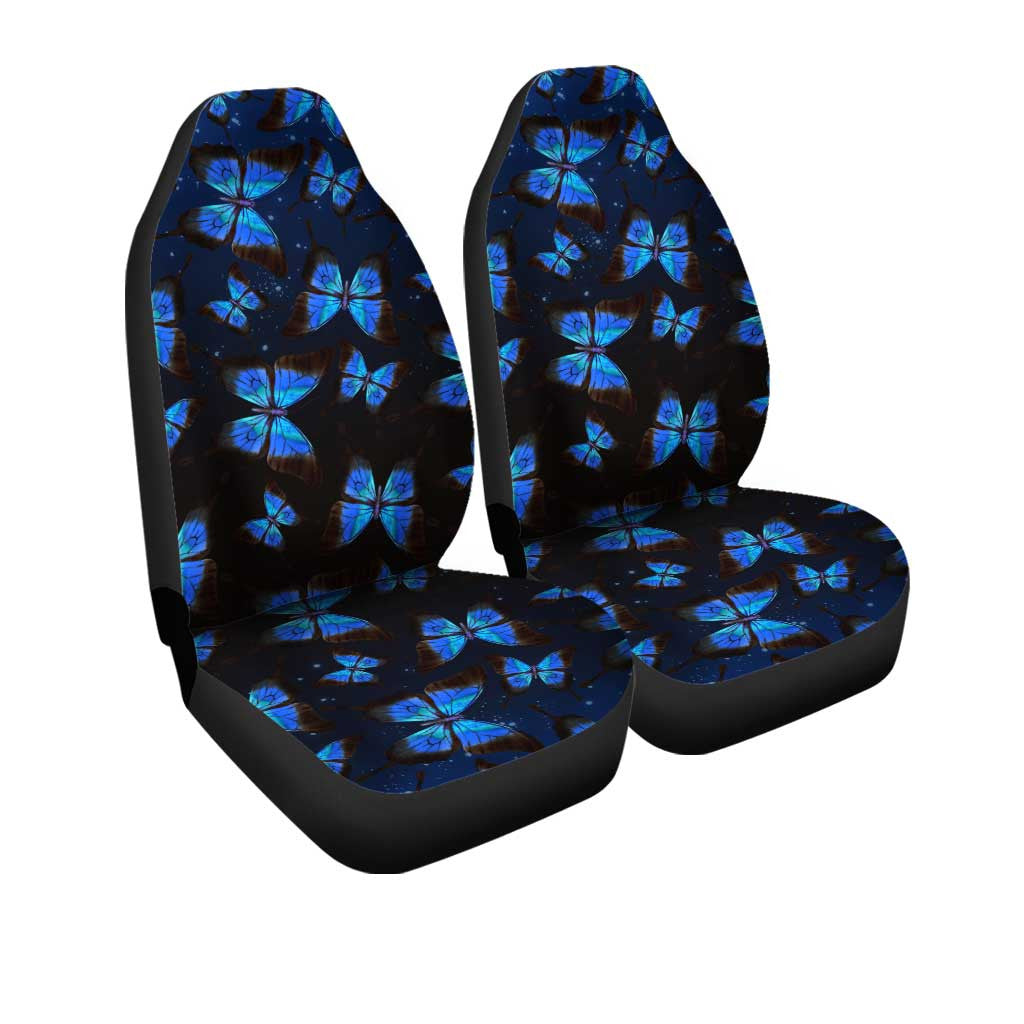 Blue Morpho Butterfly Car Seat Covers Custom Insect Car Accessories