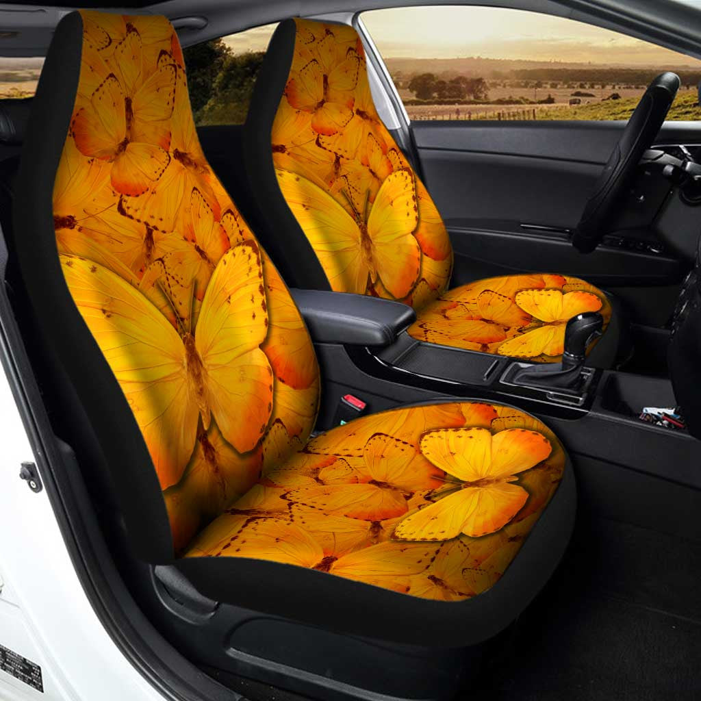 Orange Butterfly Car Seat Covers Custom Butterfly Car Accessories