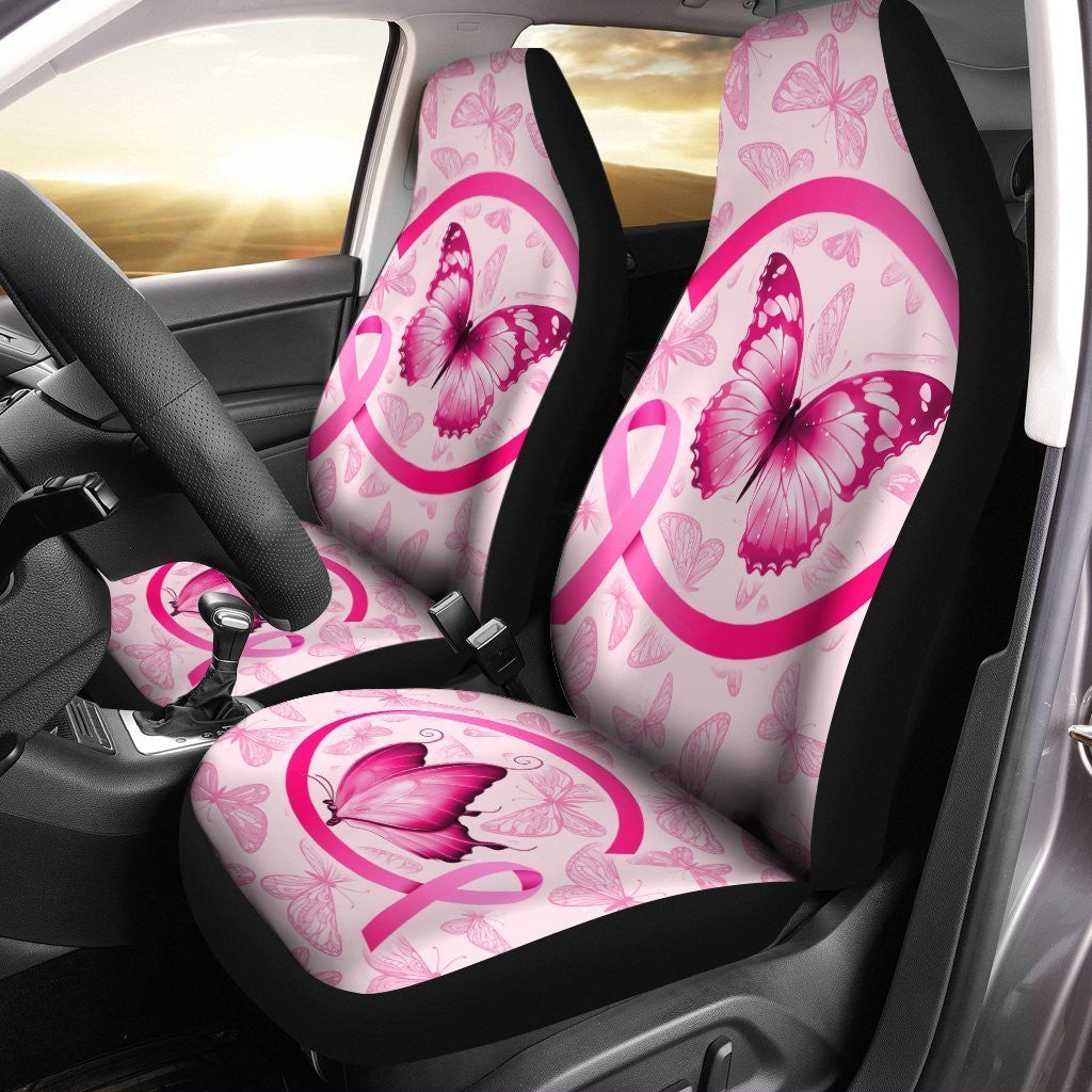 Butterfly Car Seat Covers Custom Breast Cancer Car Accessories Meaningful Gifts