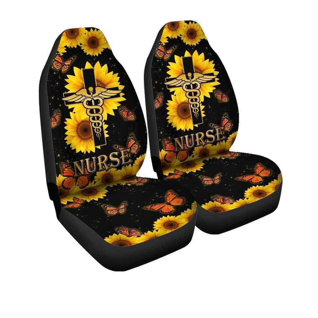 Sunflower Nurse Car Seat Covers Custom Car Interior Accessories