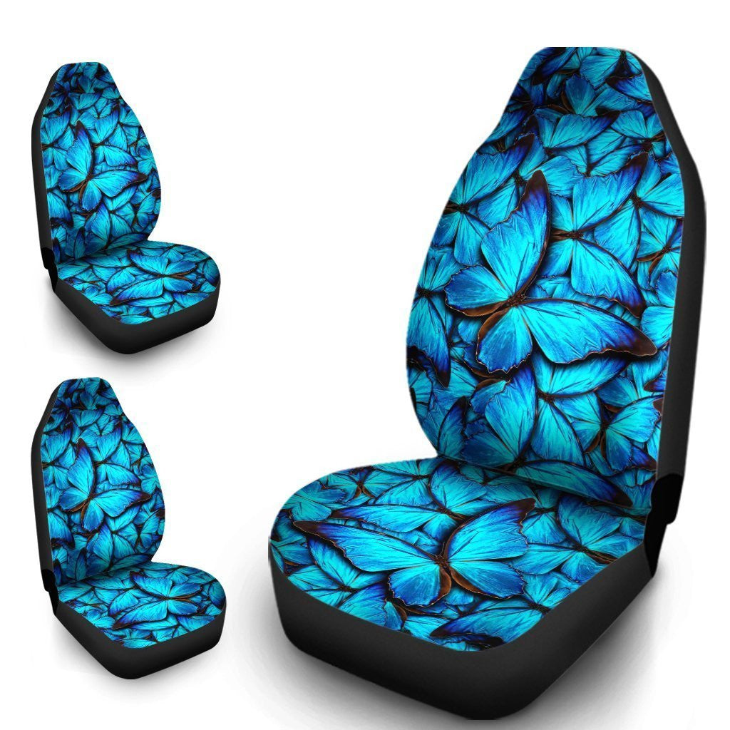 Blue Butterfly Car Seat Covers Custom Cool Car Accessories