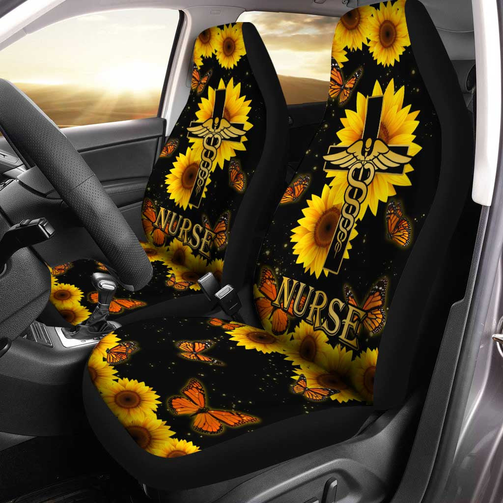 Sunflower Nurse Car Seat Covers Custom Car Interior Accessories