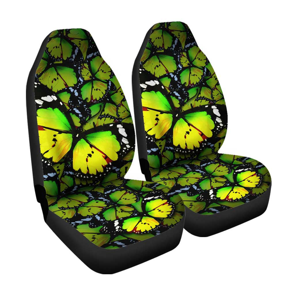 Green Butterfly Car Seat Covers Custom Pattern Car Accessories