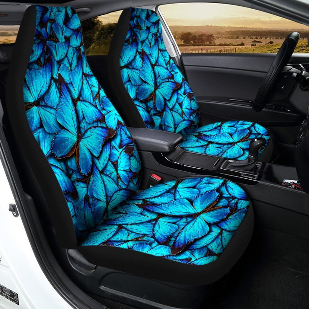 Blue Butterfly Car Seat Covers Custom Cool Car Accessories