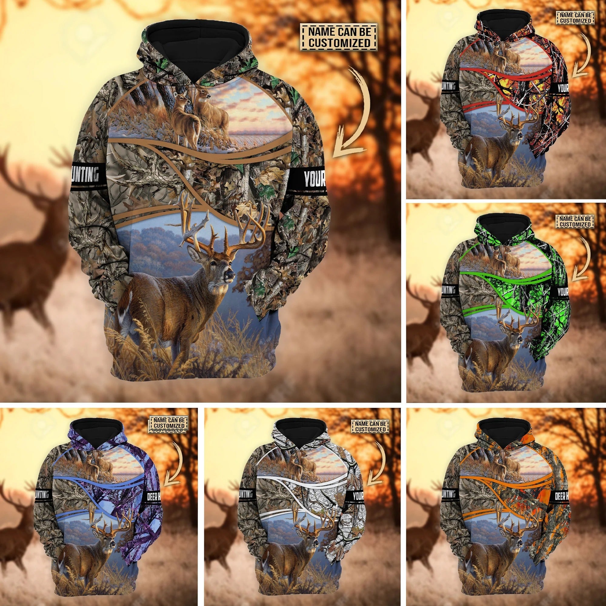 Custom Name Hoodie For Hunting Lover Deer Hunting Hoodie pullover 3D Print Gift For Hunter Dad