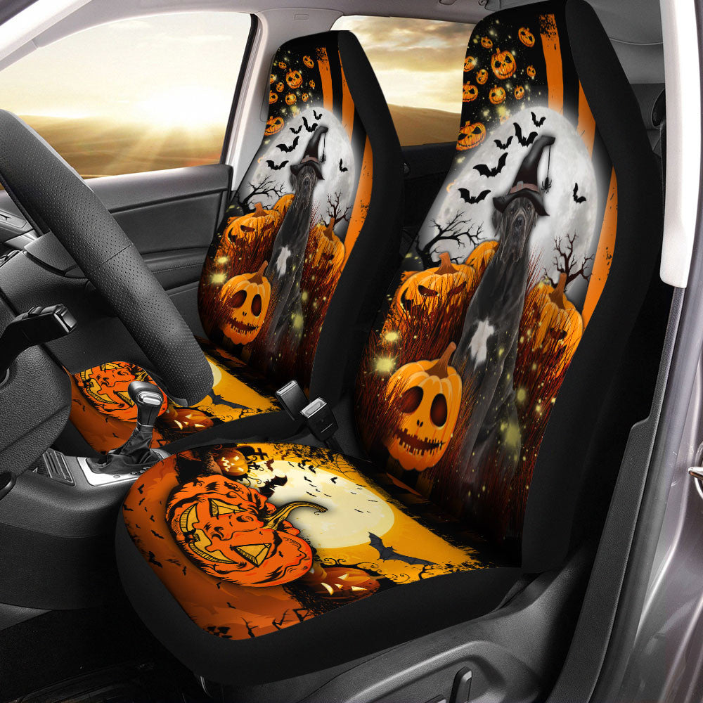 Cane Corso Halloween Pumpkin Scary Moon Car Seat Covers