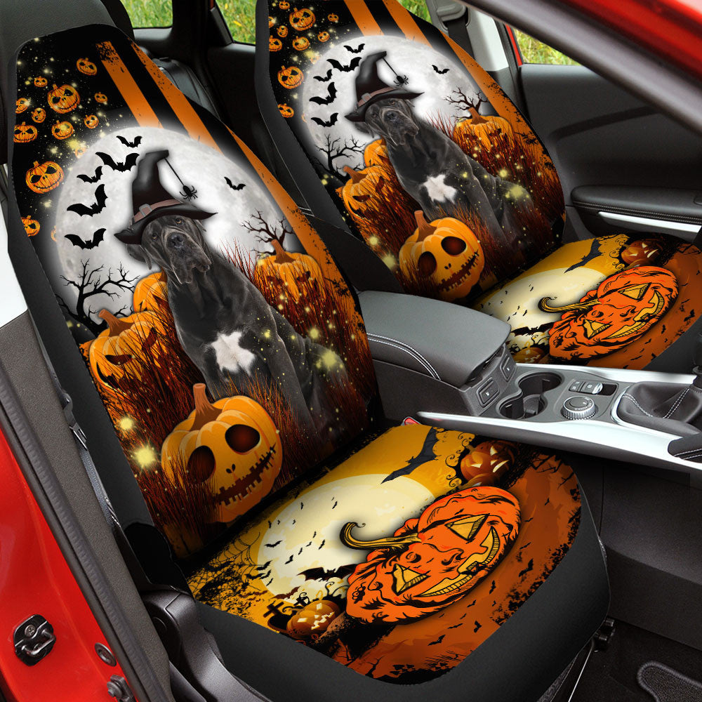 Cane Corso Halloween Pumpkin Scary Moon Car Seat Covers