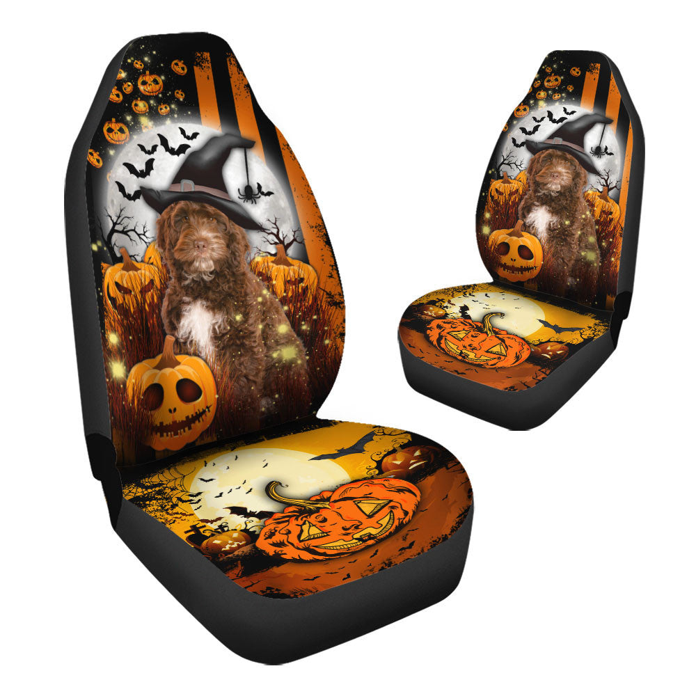 Cockapoo Halloween Pumpkin Scary Moon Car Seat Covers