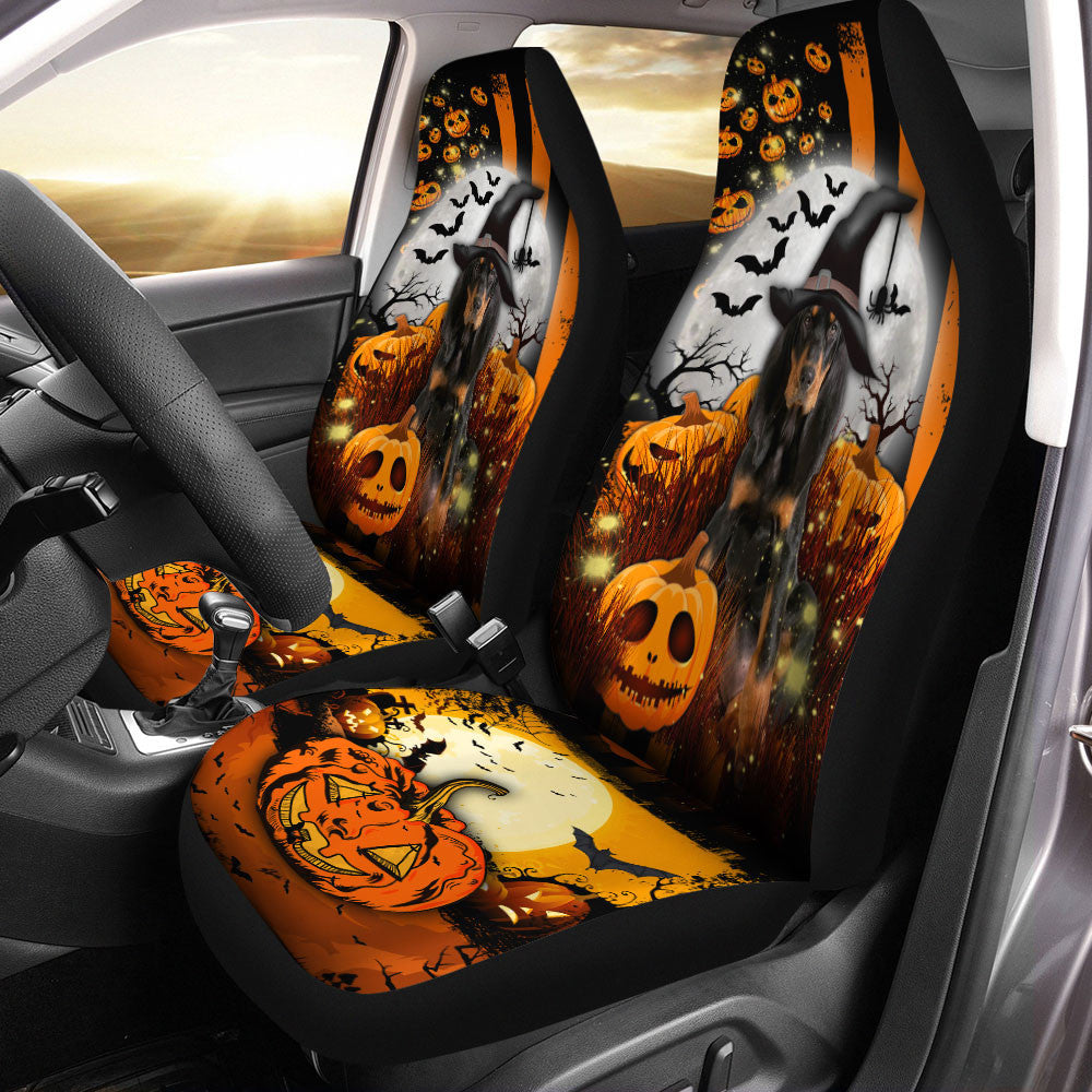 Coonhound Halloween Pumpkin Scary Moon Car Seat Covers