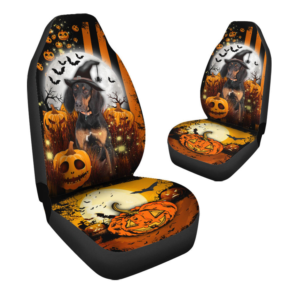 Dachshund Halloween Pumpkin Scary Moon Car Seat Covers