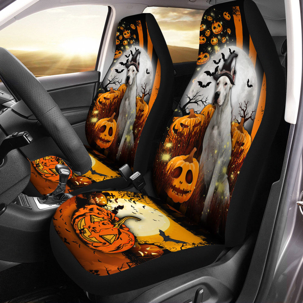 Dogo Argentino Halloween Pumpkin Scary Moon Car Seat Covers