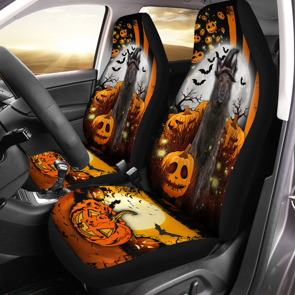 Dutch Shepherd Halloween Pumpkin Scary Moon Car Seat Covers