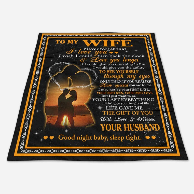 Gift For Wife Blanket/ To My Wife Never Forget That I Love You Blanket/ Valentine Gift From Husband To My Love