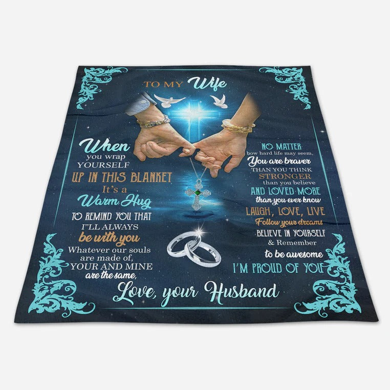 Gift for Wife Throw Blanket/ To My Wife When You Wrap Yourself Up in This Blanket. Valentine Soft Cozy Warm Blanket