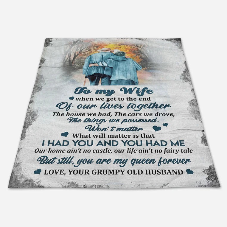 Gift For Wife Blanket/ To My Wife You Are My Queen Forever - Love From Husband Soft Fleece Warm Gift For Wife