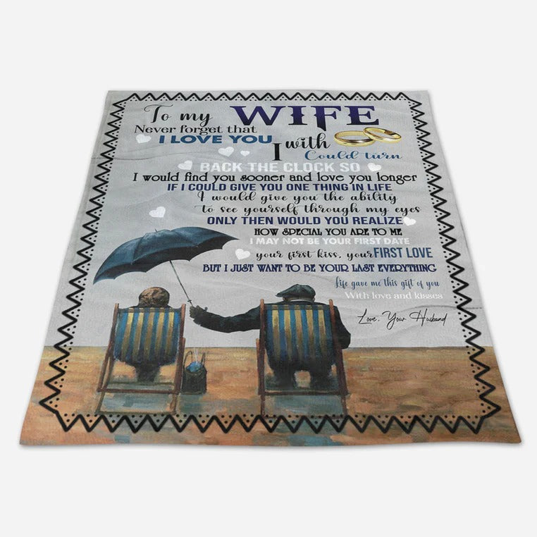 Gift For Wife Blanket/ To My Wife Never Forget That I Love You Fleece Valentine Blanket Gift For Family