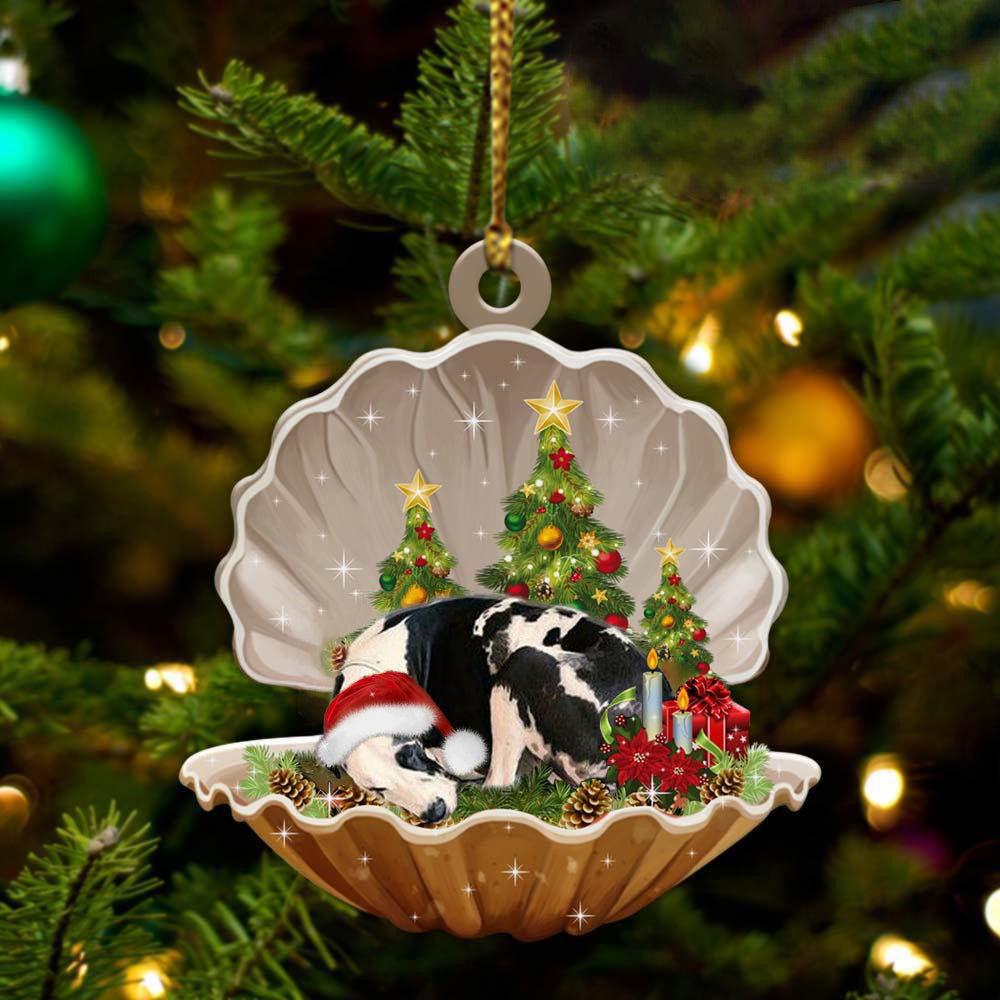 Great Dane3  Sleeping in Pearl Dog Christmas Ornament Flat Acrylic
