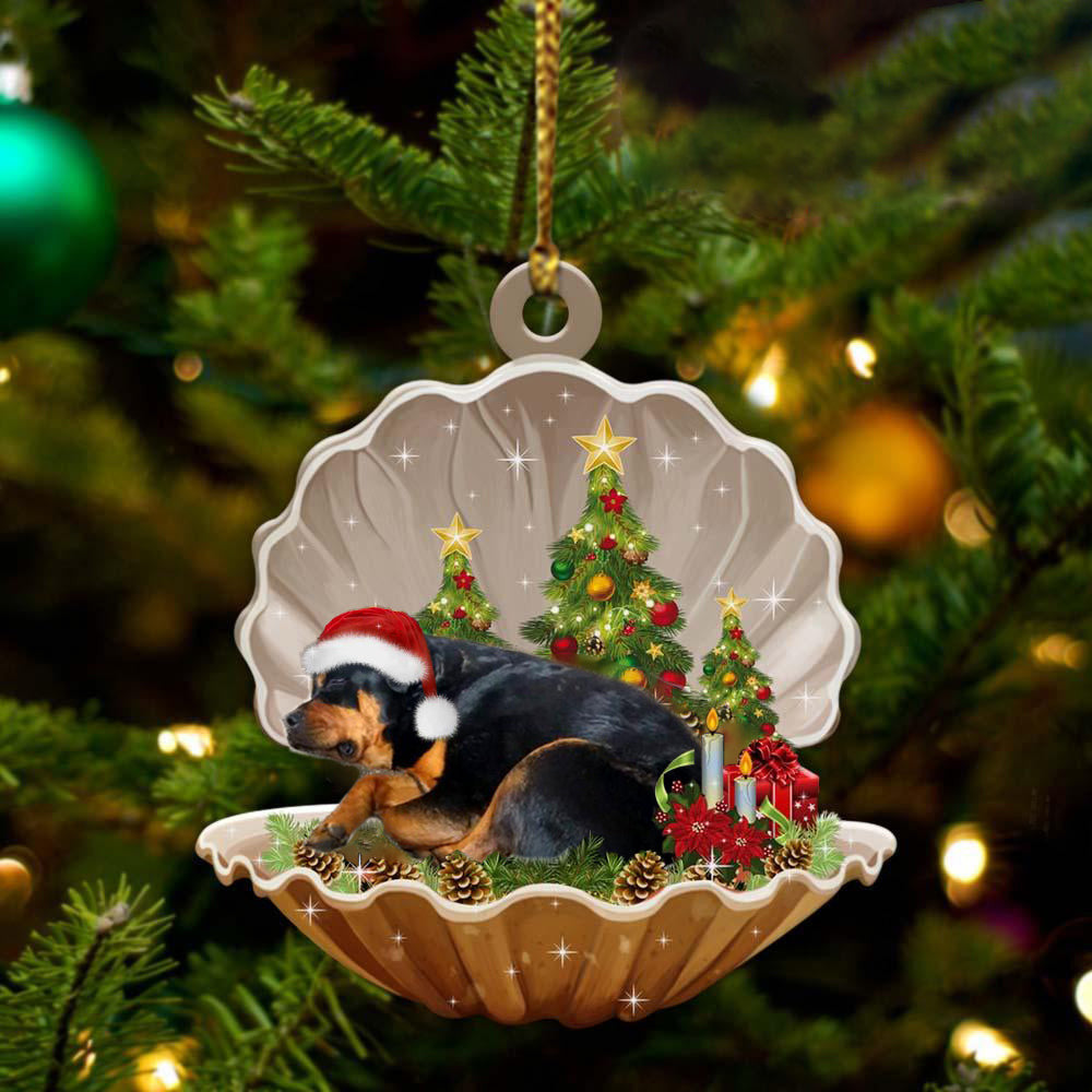 Rottweiler  Sleeping in Pearl Dog Christmas Ornament Flat Acrylic