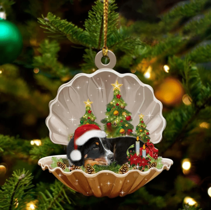 Bernese Mountain Dog3  Sleeping in Pearl Dog Christmas Ornament Flat Acrylic