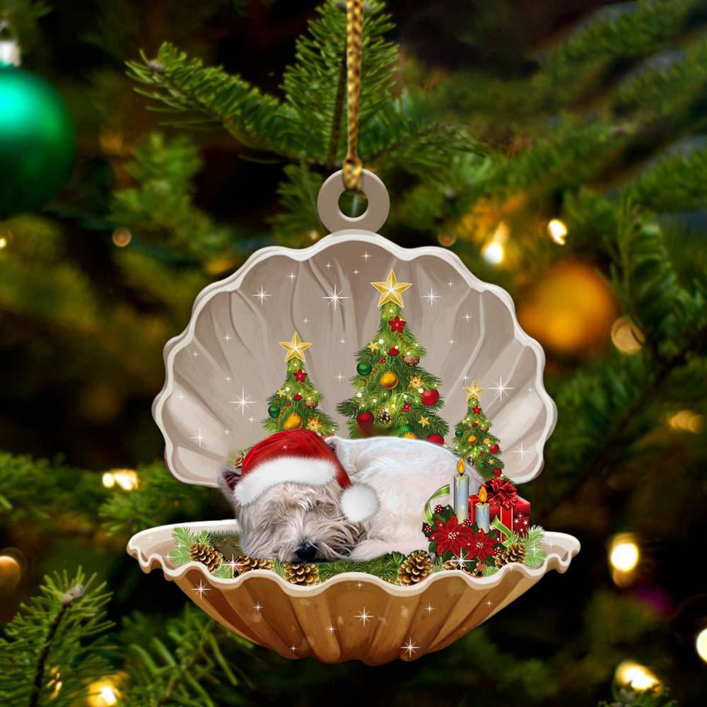 West Highland White Terrier3  Sleeping in Pearl Dog Christmas Ornament Flat Acrylic