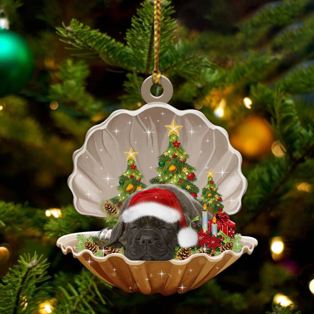 Cane Corso3  Sleeping in Pearl Dog Christmas Ornament Flat Acrylic