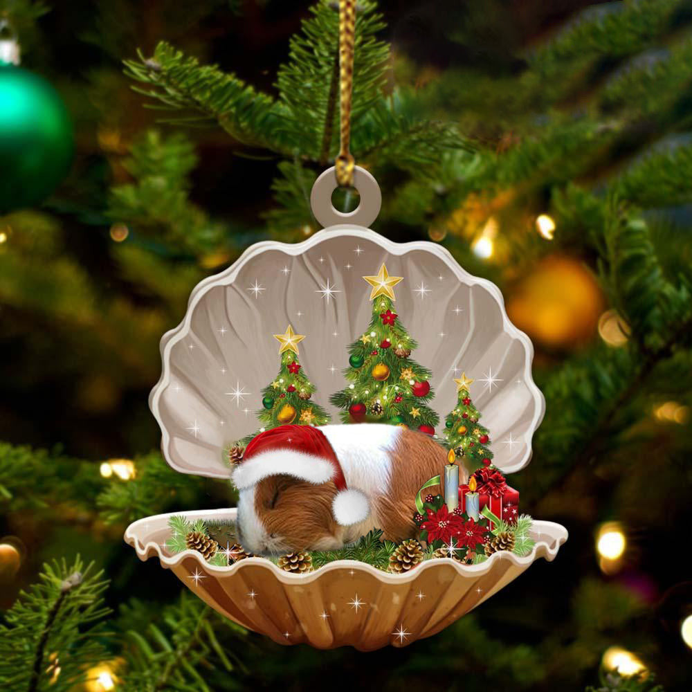 Guinea Pig3  Sleeping in Pearl Dog Christmas Ornament Flat Acrylic