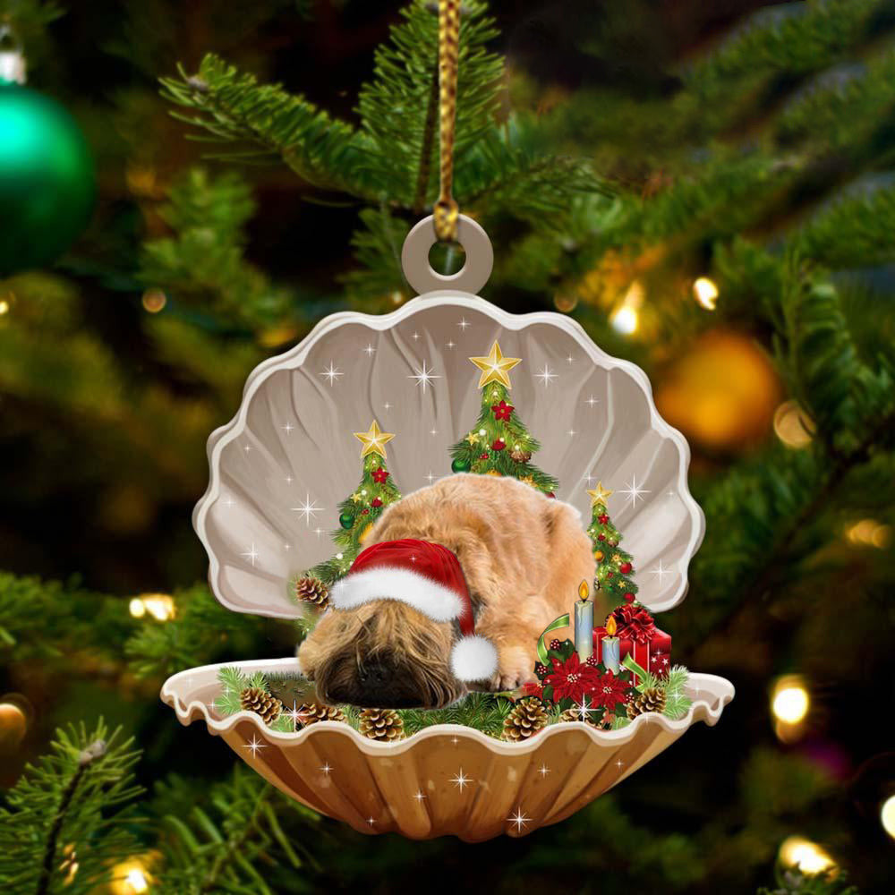 Wheaten Terrier3  Sleeping in Pearl Dog Christmas Ornament Flat Acrylic