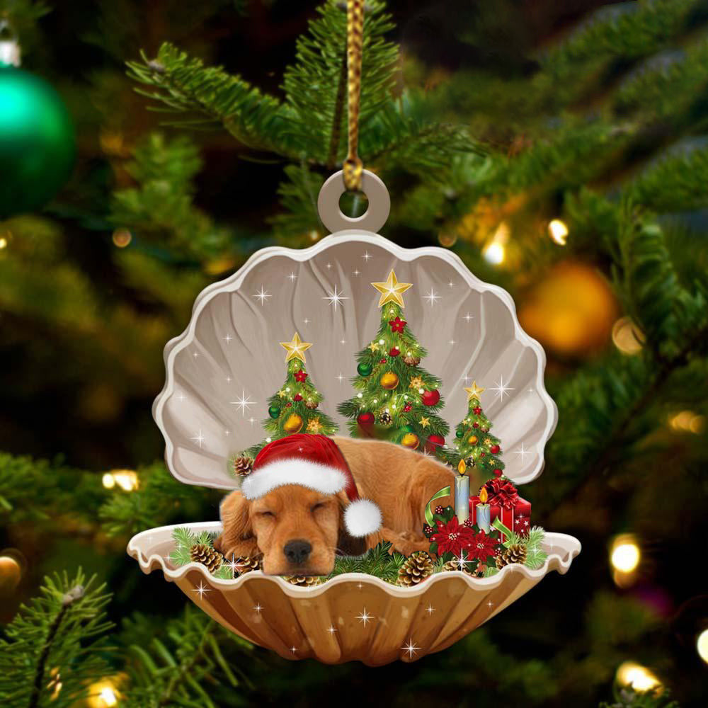 Cocker Spaniels3  Sleeping in Pearl Dog Christmas Ornament Flat Acrylic