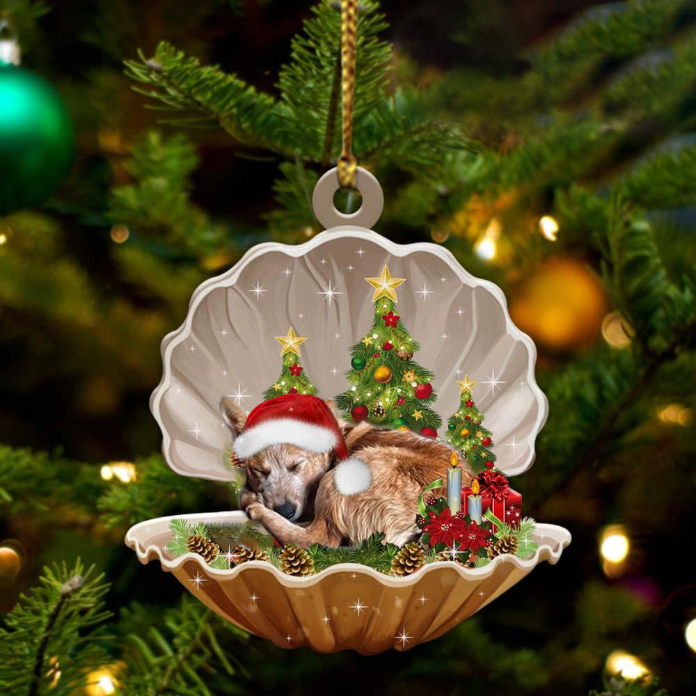 Heeler3  Sleeping in Pearl Dog Christmas Ornament Flat Acrylic