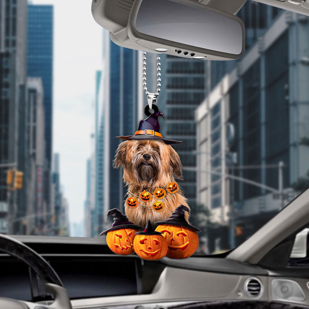Havanese Dog Halloween Pumpkin Scary Car Ornament