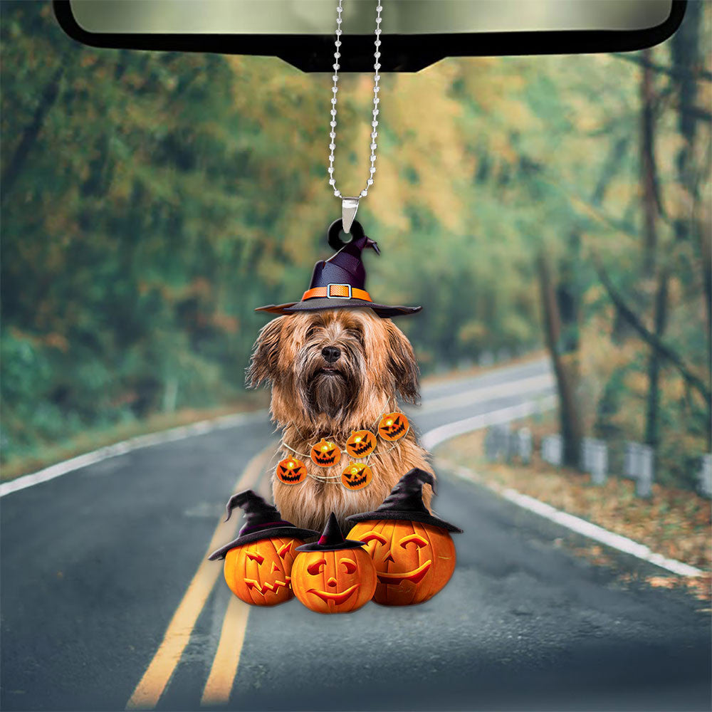 Havanese Dog Halloween Pumpkin Scary Car Ornament