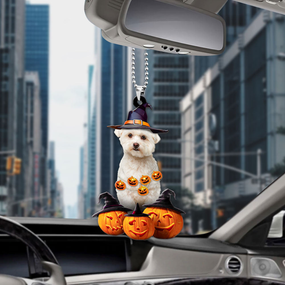 Mastiff Halloween Pumpkin Scary Car Ornament