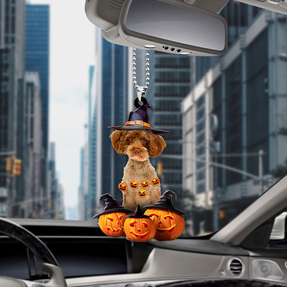 Schnoodle Halloween Pumpkin Scary Car Ornament
