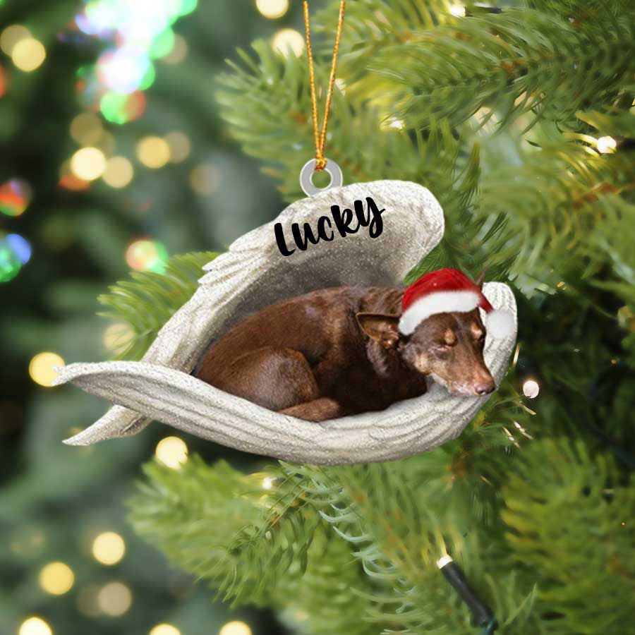 Australian Kelpie Sleeping Angel Christmas Flat Acrylic Dog Ornament Memorial Dog Gift
