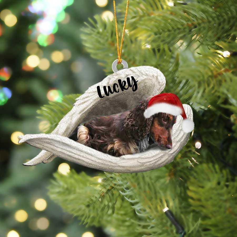 Custom Cocker Spaniel Sleeping Angel Christmas Flat Acrylic Dog Ornament Memorial Dog Gift
