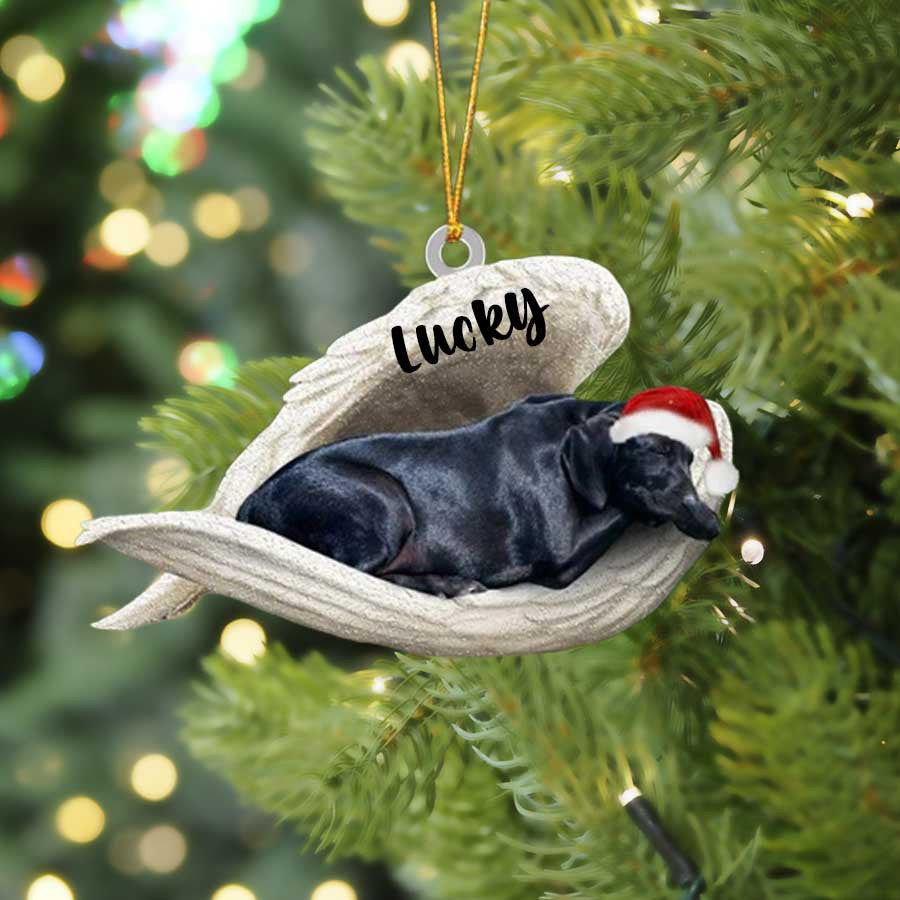 Custom Labrador Retriever Sleeping Angel Christmas Flat Acrylic Dog Ornament Memorial Dog Gift
