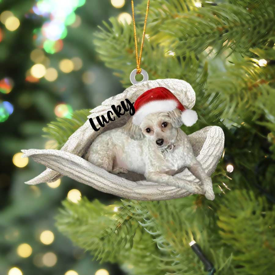 Personalized Chinese Crested Sleeping Angel Christmas Flat Acrylic Dog Ornament Memorial Dog Gift